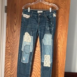 Free People Patchwork Jeans